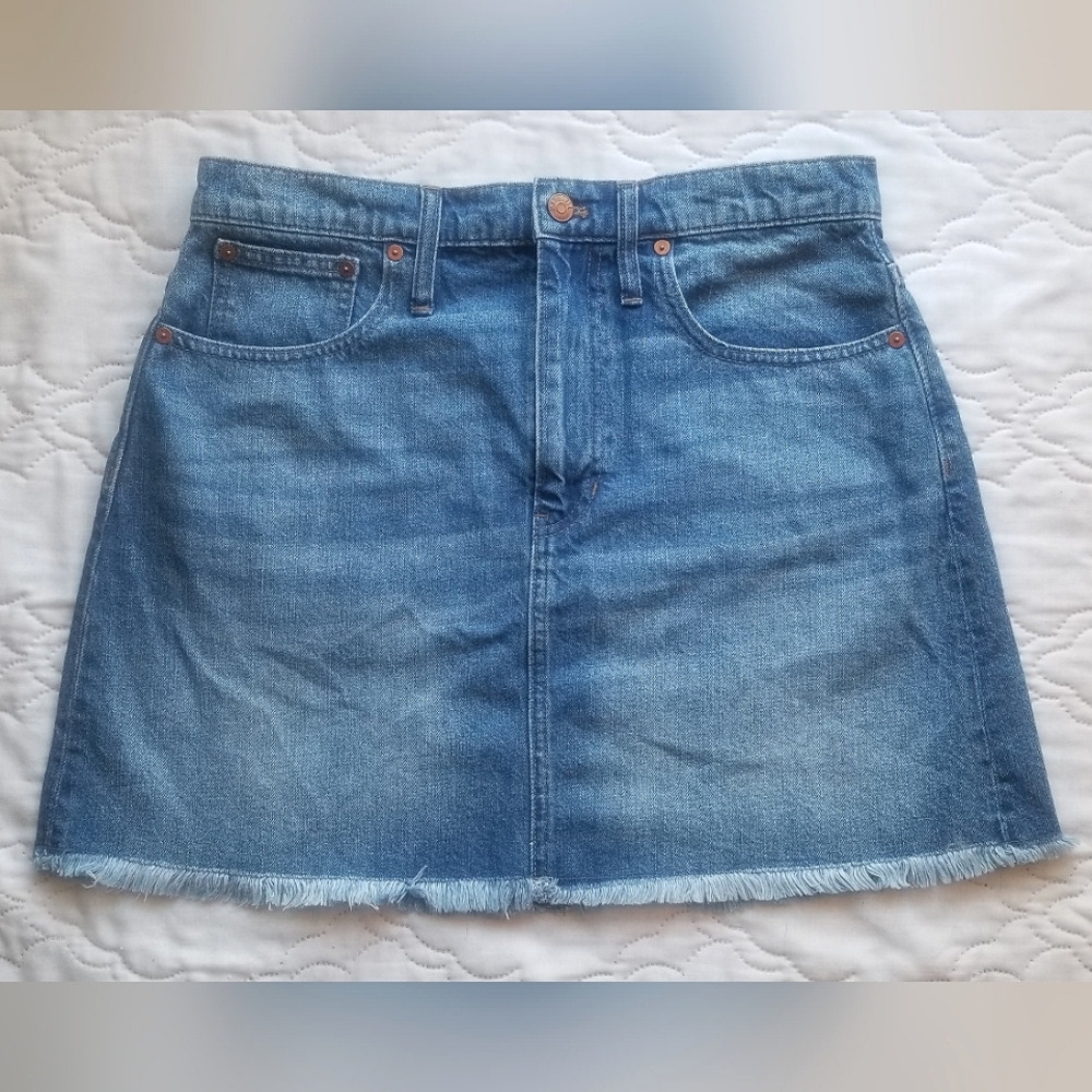 Madewell Rugged Edge Medium Wash Denim Skirt